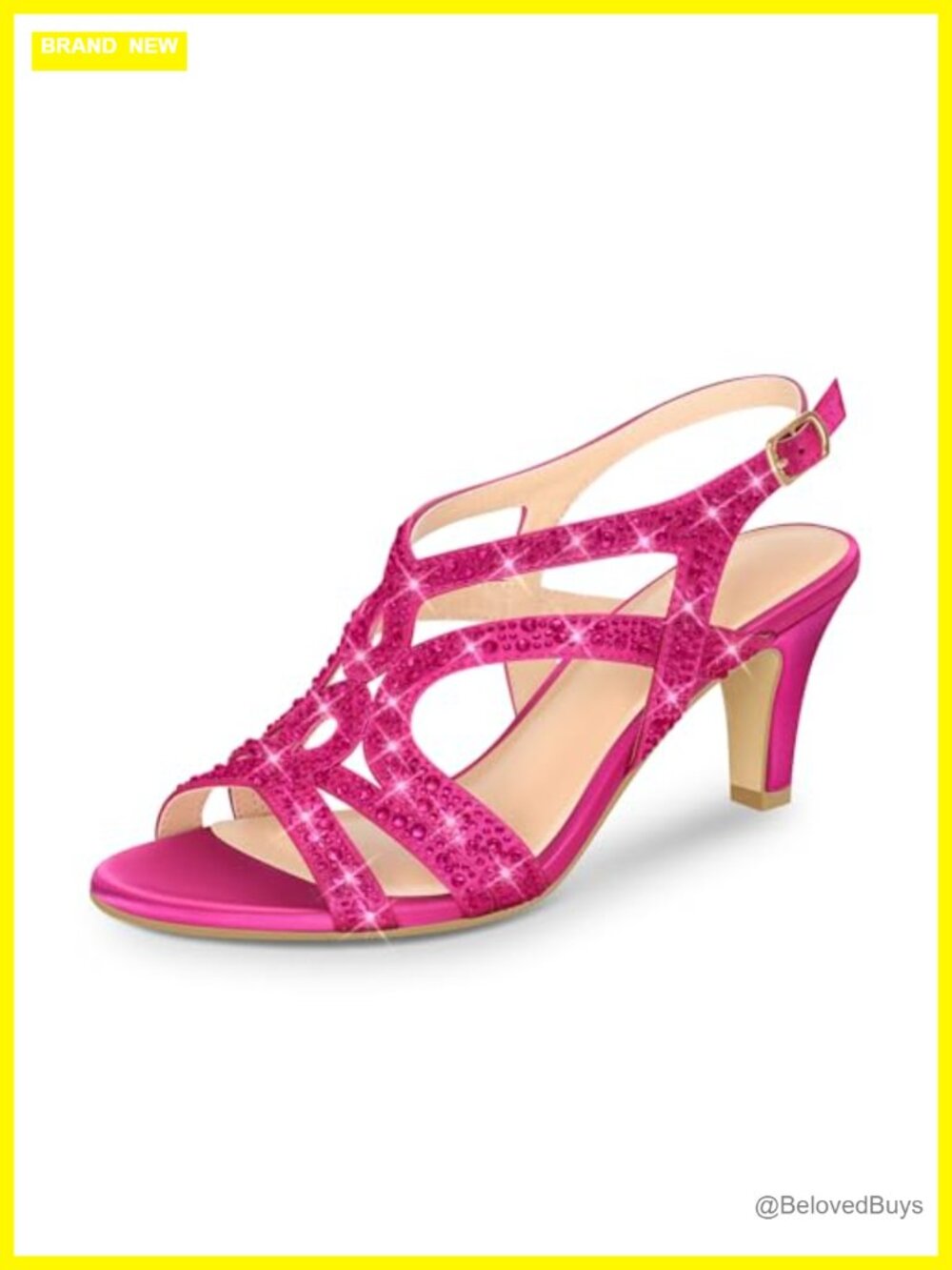 Women's Amelia Rhinestone Slingback High Heel Sandals Dress Pumps